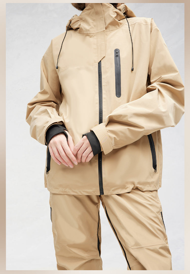 RandomPow Baisc Snow Jacket Khaki-Unisex