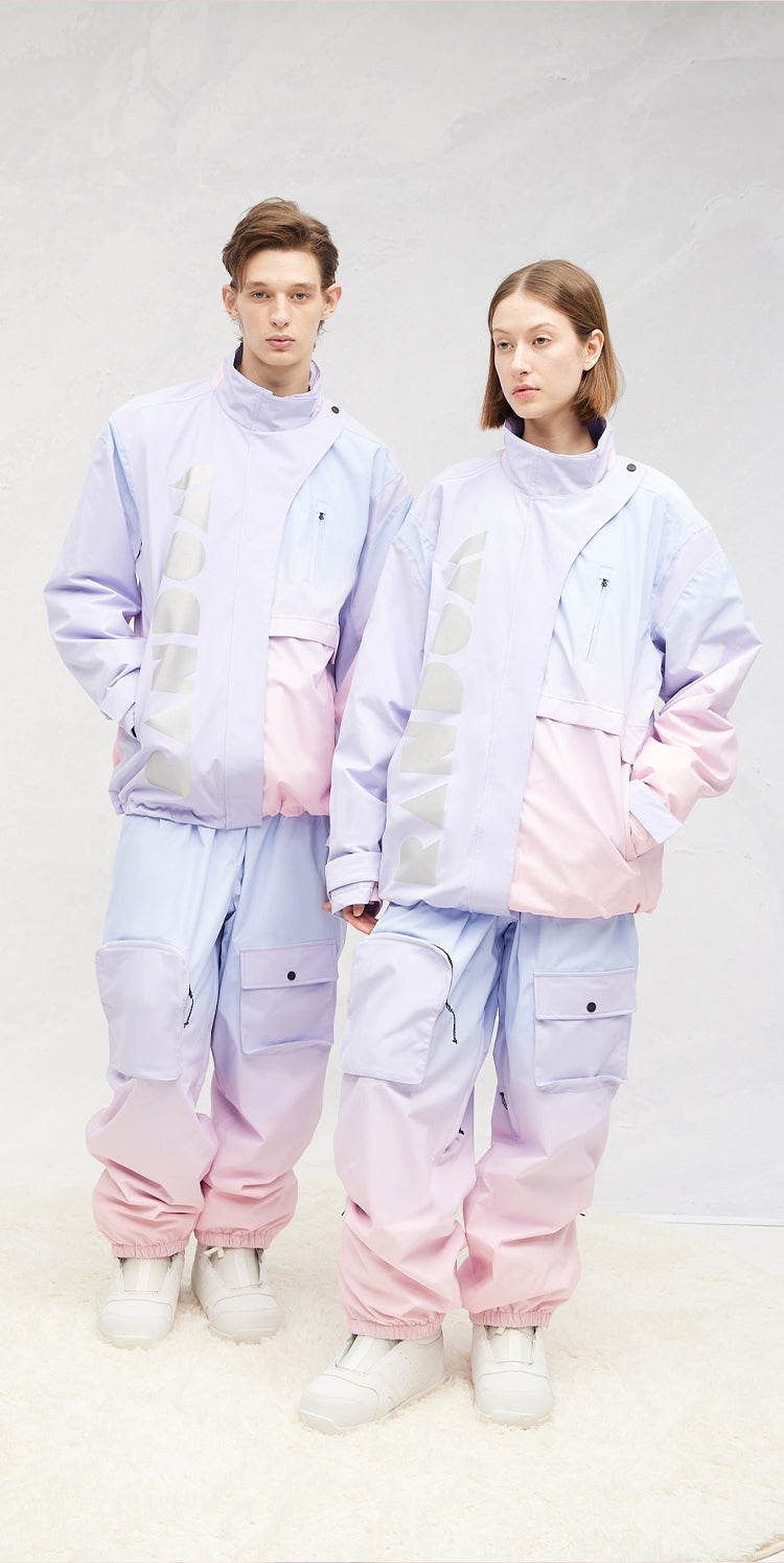 RandomPow Unisex Ombré Snow Suit PurplePink